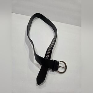 Calvin Klein Black Grommet Belt with Silver Buckle Sz.M Women's